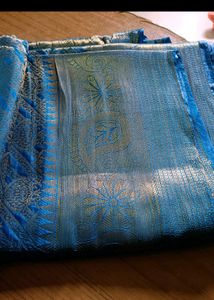 Blue and Gold Woven 2 piece Fabric
