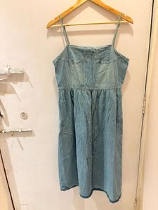 Denim Midi Dress - Casual Chic