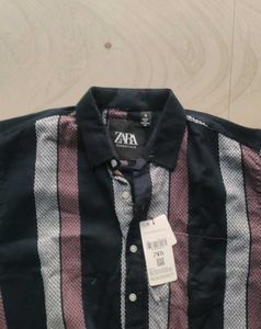 Zara Striped Short Sleeve Shirt
