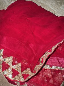 Fushia Pink Embellished Saree