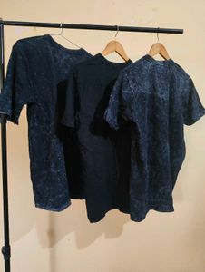 Combo of 3 Black Acid Wash T-Shirts