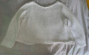 White Cropped Knit Sweater