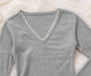 V-Neck Lace Trim Top