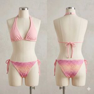 Pink Crochet Bikini Set