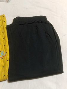 Yellow Printed night suit Set with Black Palazzo
