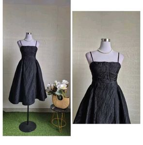 Vintage Black Textured Dress
