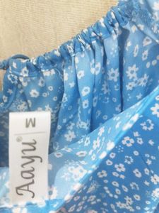 Blue Floral Print Dress for women