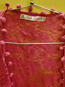 Pink Lace Shrug