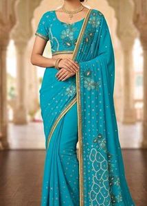 Full Embroidered Saree For Festival