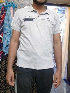 the Indian garage co Stylish Grey Polo T-Shirt