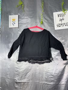 Black Lace Trim Top