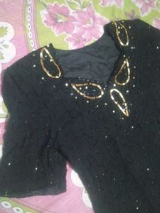 Embellished Black Blouse