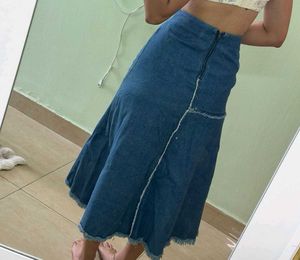 Denim Midi Skirt