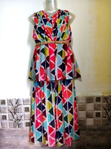 🔥 BUY 1, GET 1 FREE🔥Geometric Print Maxi Dress