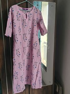 Pink Floral Print Kurta set