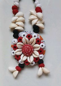 ethnic fabric Shell Necklace