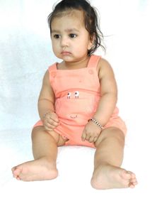Cute Baby Girl Peach Overalls