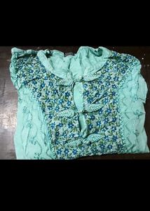 Beautiful Turquoise Embroidered Kurta