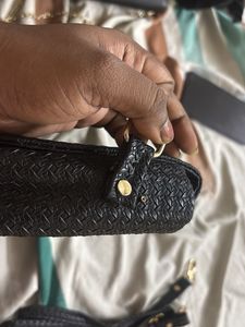 Chic Black Textured Handbag