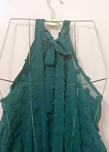 Emerald Green Halter Mini Dress