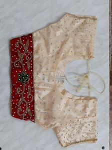 Wedding Special Creamish Off White With Red