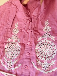 Pink Embroidered Kurta