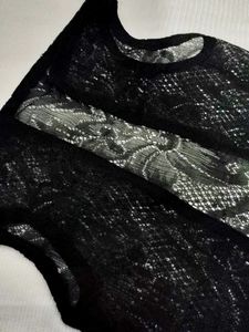 Black Fringe Knit Cover-Up 💝