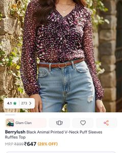Chic Animal Print Sheer Top