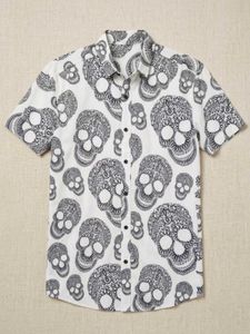 Men's Skull Print Short Sleeve Shirt