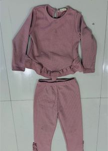 branded Pink Top & Leggings Set