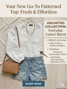 Stylish Geometric Print Cotton Blend Top