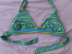 Striped Halter Bikini Top