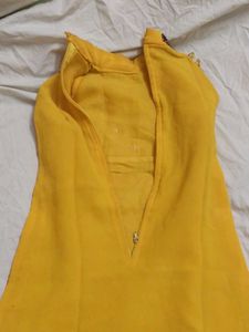 Stunning Yellow Embellished One Piece Gown
