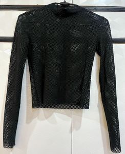 Black Netted Long Sleeve Top