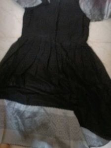 Elegant Black Saree with Silver Border
