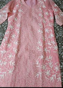 Pink Chikankari Kurta Set
