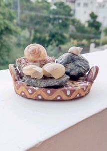 Warli Art Handmade Mud Decorative Tray