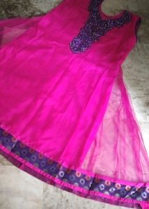 New Fancy Net Anarkali  Long Kurti Dress