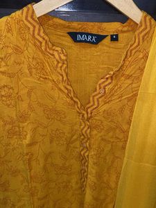 Orange Kurta Set with chiffon dupatta