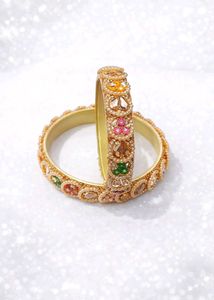 Beaded &amp; Stone Embellished Bangles - Set of 2