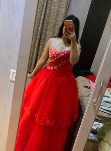 Stunning Red Strapless Gown