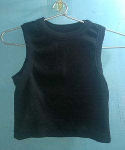 Sleek Black Ribbed Tank Top