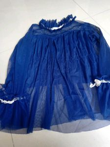 Royal Blue Sheer Mesh Top