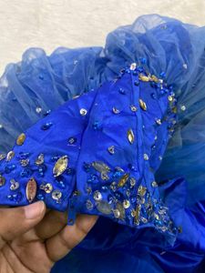 Stunning Royal Blue Embellished Ball Gown