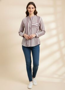 Boho Print Button-Up Tunic