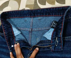 Wide Leg Blue Denim Jeans for Unisex