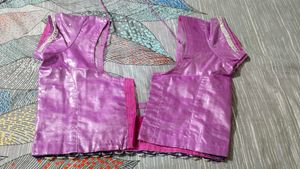 heavy purple sari with blouse and petticot