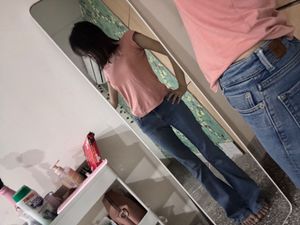 Flared Blue Denim Jeans