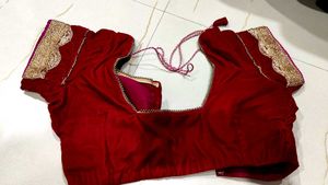 Velvet Blouse Burgundy Colour