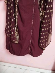 Maroon Kurta Set with Dupatta